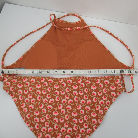 AERIE Brown Floral Bikini XS/Med - Picture 9 of 11